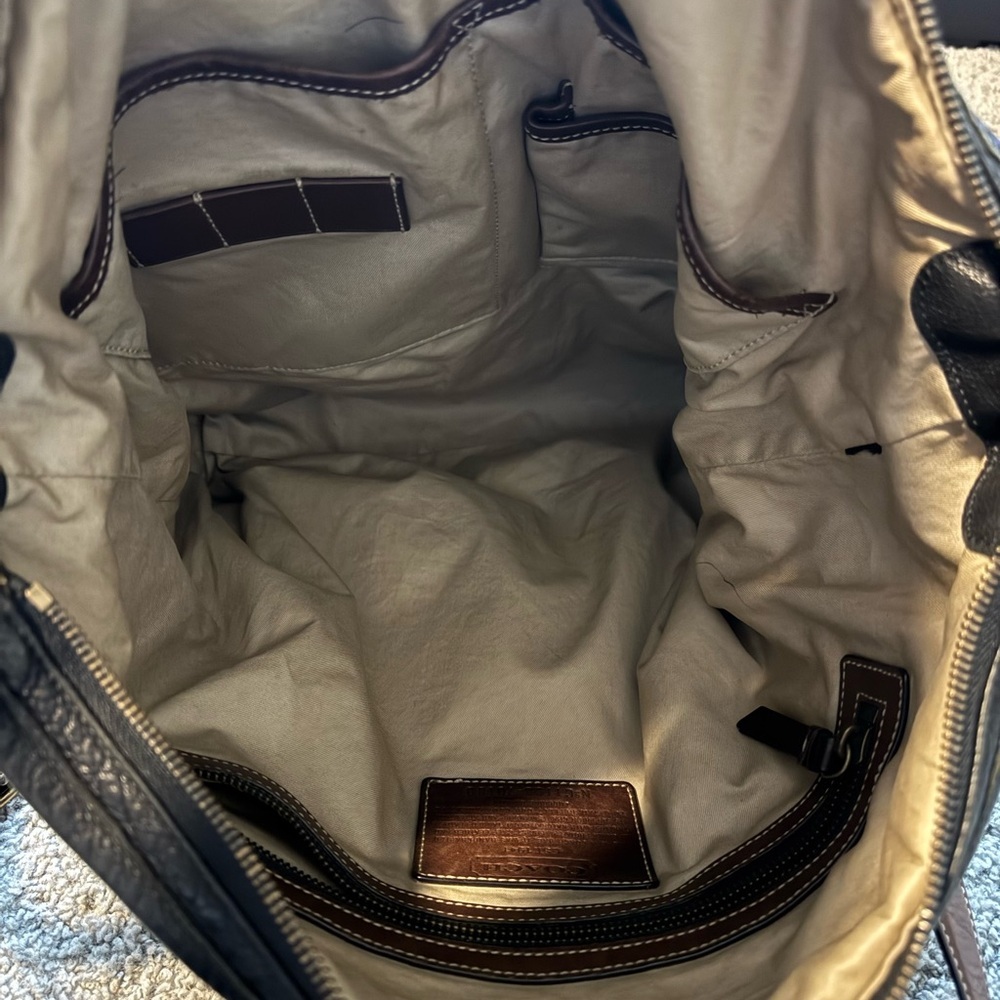 Coach Rare Dark Brown and Black Leather Convertible Shoulder Bag - Picture 6 of 14